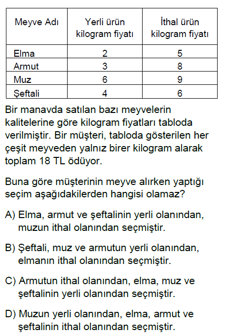 6.Sınıf Doğal Sayı Problemleri Online Test