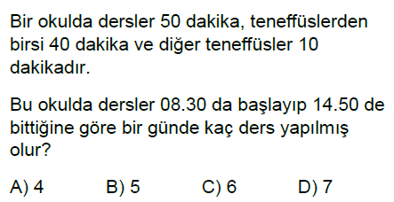 6.Sınıf Doğal Sayı Problemleri Online Test