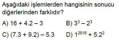 6.Sınıf İşlem Önceliği Online Test