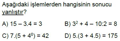 6.Sınıf İşlem Önceliği Online Test