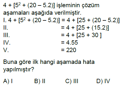 6.Sınıf İşlem Önceliği Online Test