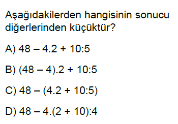 6.Sınıf İşlem Önceliği Online Test