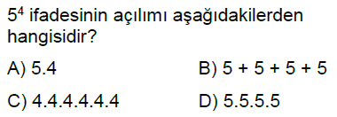 6.Sınıf Üslü İfadeler Online Test