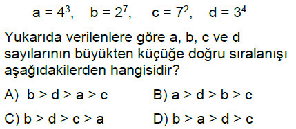 6.Sınıf Üslü İfadeler Online Test