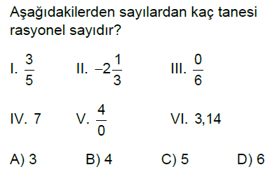 7.Sınıf Rasyonel Sayılar Online Test