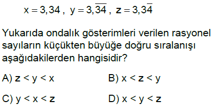 7.Sınıf Rasyonel Sayılar Online Test