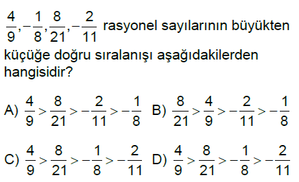 7.Sınıf Rasyonel Sayılar Online Test