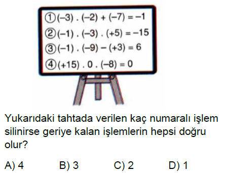 7.Sınıf Tam Sayılarla Çarpma ve Bölme İşlemi Online Test