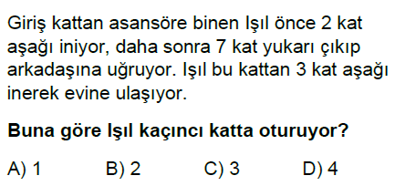 7.Sınıf Tam Sayı Problemleri Online Test