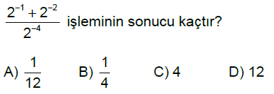 8.Sınıf Tam Sayıların Tam Sayı Kuvvetleri Online Test