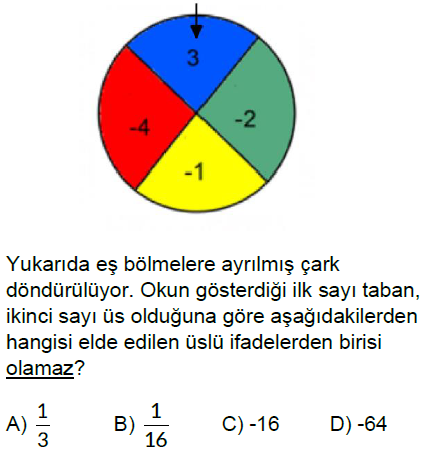 8.Sınıf Tam Sayıların Tam Sayı Kuvvetleri Online Test