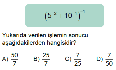 8.Sınıf Tam Sayıların Tam Sayı Kuvvetleri Online Test