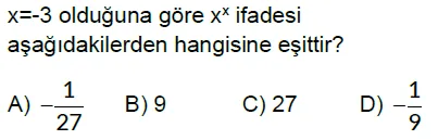 8.Sınıf Tam Sayıların Tam Sayı Kuvvetleri Online Test