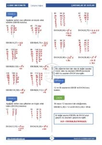 8.Sınıf EBOB - EKOK Çalışma Kağıdı