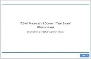 5.Sınıf Matematik 1.Dönem 1.Yazılı Sınavı Online Çöz