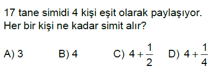 5.Sınıf Bölme İşleminde Kalanı Yorumlama ve Çarpma Bölme İlişkisi Online Test