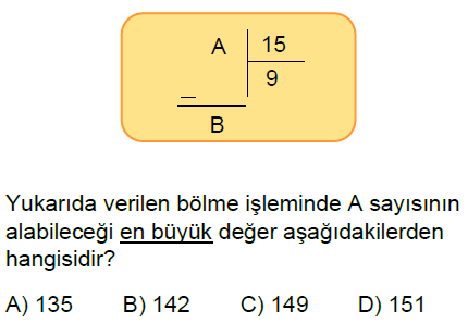 5.Sınıf Bölme İşleminde Kalanı Yorumlama ve Çarpma Bölme İlişkisi Online Test