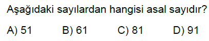 6.Sınıf Asal Sayılar ve Asal Çarpanlar Online Test