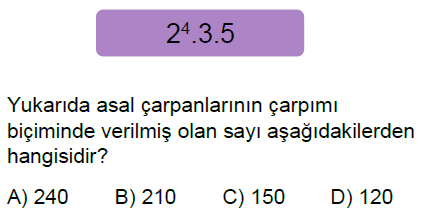 6.Sınıf Asal Sayılar ve Asal Çarpanlar Online Test