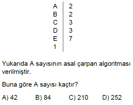 6.Sınıf Asal Sayılar ve Asal Çarpanlar Online Test