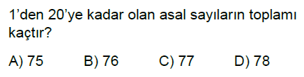 6.Sınıf Asal Sayılar ve Asal Çarpanlar Online Test