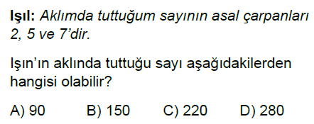 6.Sınıf Asal Sayılar ve Asal Çarpanlar Online Test