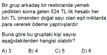 6.Sınıf Bölünebilme Kuralları Online Test