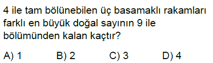 6.Sınıf Bölünebilme Kuralları Online Test