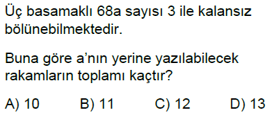 6.Sınıf Bölünebilme Kuralları Online Test