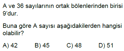 6.Sınıf Ortak Bölen Ortak Kat Online Test