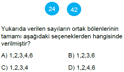 6.Sınıf Ortak Bölen Ortak Kat Online Test