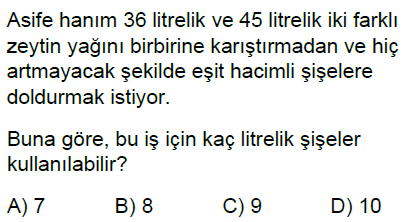 6.Sınıf Ortak Bölen Ortak Kat Online Test