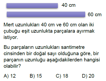 6.Sınıf Ortak Bölen Ortak Kat Online Test