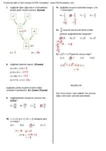 7.Sınıf Matematik 1.Dönem 1.Yazılı Soruları