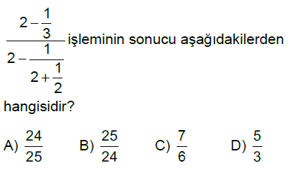 7.Sınıf Rasyonel Sayılarla Çok Adımlı İşlemler Online Test