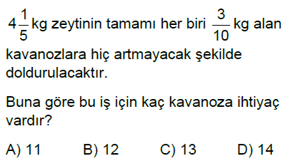 7.Sınıf Rasyonel Sayı Problemleri Online Test