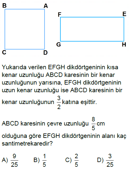 7.Sınıf Rasyonel Sayı Problemleri Online Test