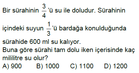 7.Sınıf Rasyonel Sayı Problemleri Online Test