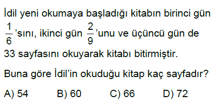 7.Sınıf Rasyonel Sayı Problemleri Online Test