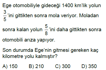 7.Sınıf Rasyonel Sayı Problemleri Online Test