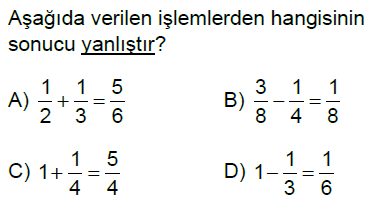 7.Sınıf Rasyonel Sayılarla Toplama ve Çıkarma İşlemi Online Test