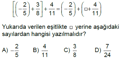 7.Sınıf Rasyonel Sayılarla Toplama ve Çıkarma İşlemi Online Test