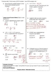 8.Sınıf Matematik 1.Dönem 1.Yazılı Soruları