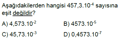 8.Sınıf 10'un Kuvvetleri ve Bilimsel Gösterim Online Test