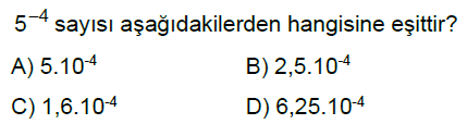 8.Sınıf 10'un Kuvvetleri ve Bilimsel Gösterim Online Test