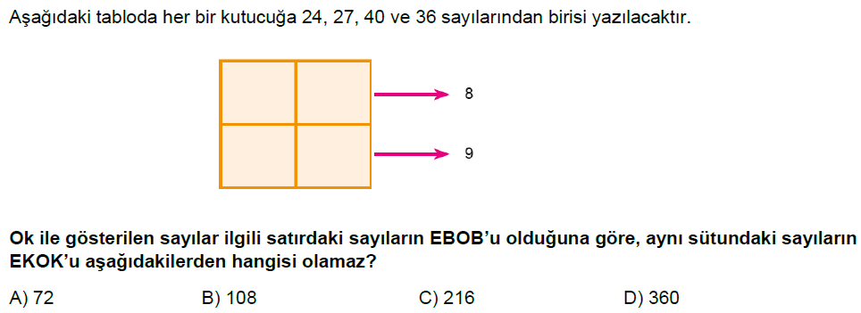 8.Sınıf Çarpanlar ve Katlar ve Üslü ifadeler Online Deneme