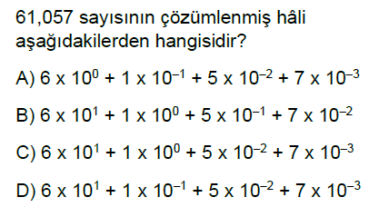 8.Sınıf Üslü İfadeler Çözümleme Online Test