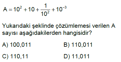 8.Sınıf Üslü İfadeler Çözümleme Online Test