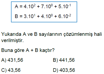 8.Sınıf Üslü İfadeler Çözümleme Online Test