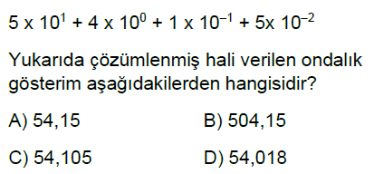 8.Sınıf Üslü İfadeler Çözümleme Online Test